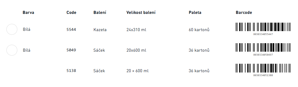 Acrysil PRO Bílá, Kartuše, 310 ml