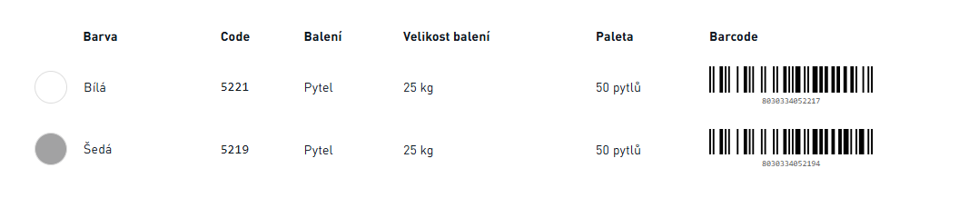 Tile 480 Šedá, Pytel, 25 kg